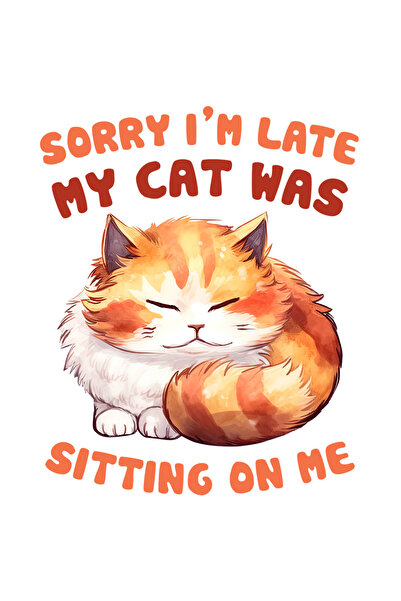 StoryGift Romania Sticker Eticheta 40CM cu pisicuta care doarme cu mesajul "S...