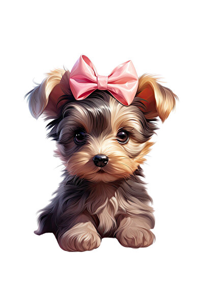 StoryGift Romania Sticker Eticheta 40CM cu o catelusa blanoasa, ilustratie, f...