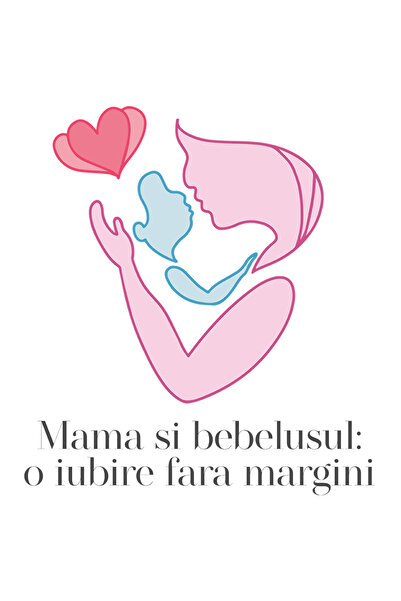 StoryGift Romania Sticker Eticheta 50CM Cu Text Mama Si Bebelusul:O Iubire Fa...