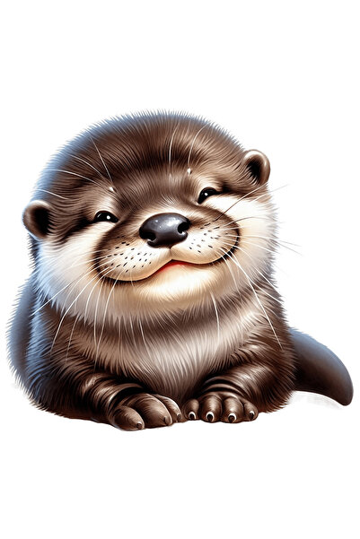 StoryGift Romania Sticker Eticheta 40CM cu o vidra vesela, ilustratie, ferici...