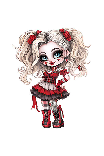 StoryGift Romania Sticker Autocolant 70CM cu o fata draguta in stil goth, ini...