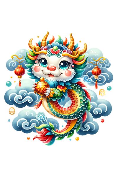 StoryGift Romania Sticker Eticheta 50CM cu un dragon chinezesc, ilustratie, anul dragonului, nou, decoratiuni, b