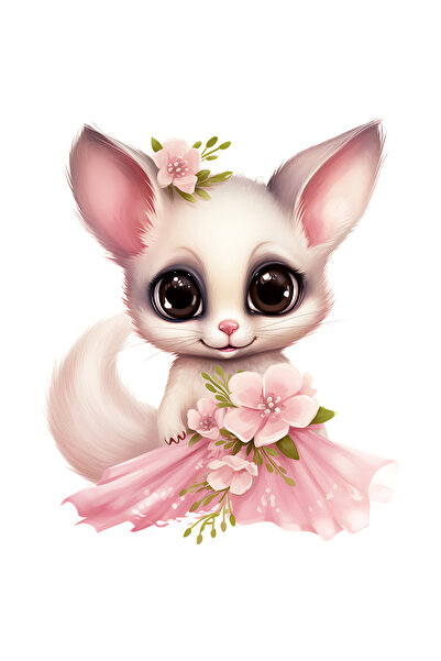 StoryGift Romania Sticker Eticheta 50CM cu un animalut vesel, ilustratie, flo...