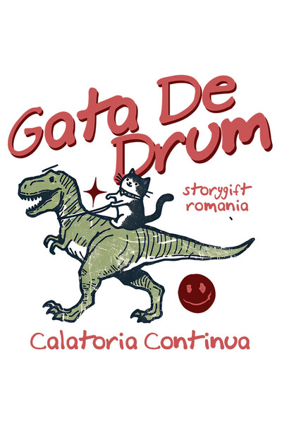 StoryGift Romania Sticker Autocolant 70CM cu Pisica Calare T-rex Dinozaur Tex...