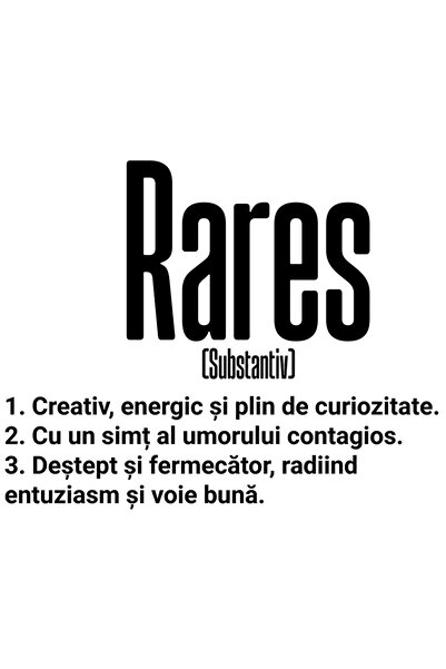 StoryGift Romania Sticker Autocolant 70CM Cu Numele Rares, Cu Mesaj Motivatio...