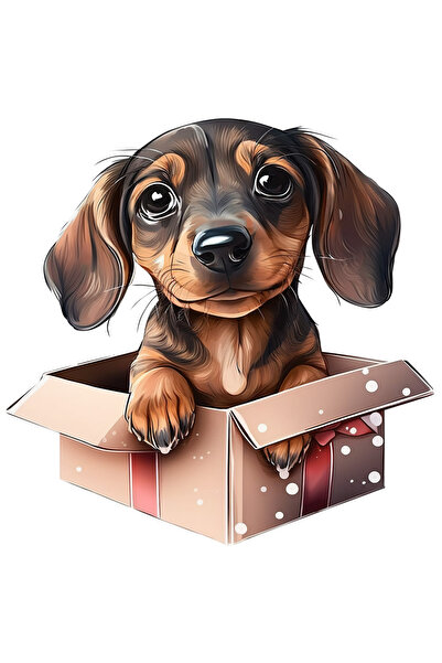 StoryGift Romania Sticker Adeziv 90CM cu un catelus timid si surprins, ilustr...