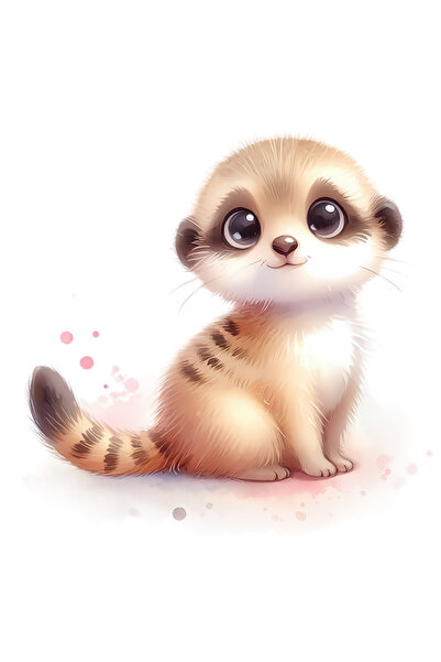 StoryGift Romania Sticker Eticheta 40CM cu o vidra micuta, ilustratie, curioa...