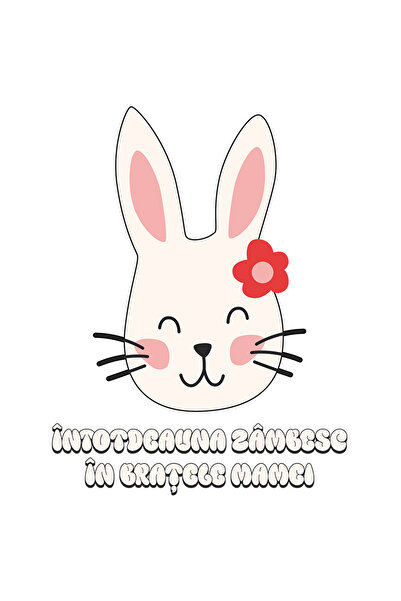 StoryGift Romania Sticker Eticheta 50CM Adeziv Iepure Cu text intotdeauna zam...