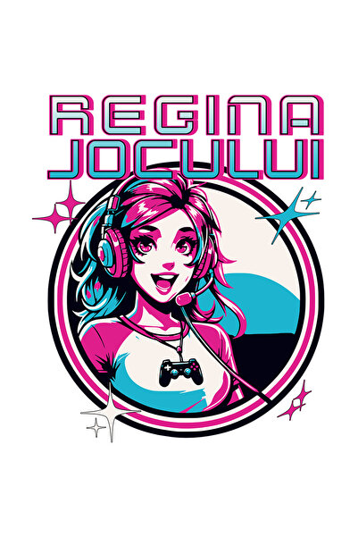 StoryGift Romania Sticker Eticheta 40CM Adeziv Regina Jocului fata stil anime joc video cu Margini Albe, PVC Vin