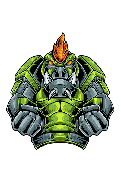 StoryGift Romania Sticker Autocolant 70CM Cu Porc Mistret, Mecha, Flacara, Sci Fi, Robot, Pumni, cu Margini Alb