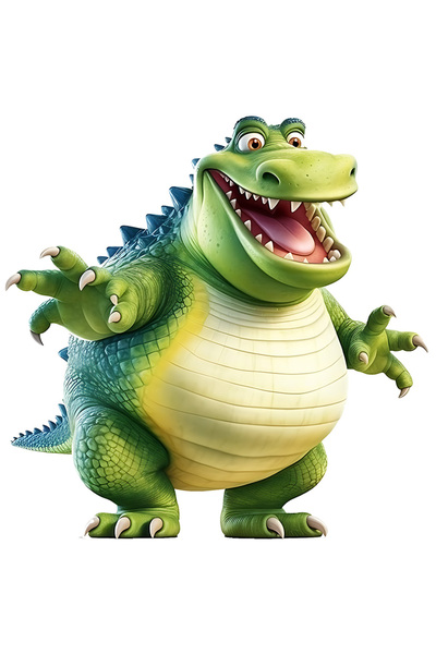 StoryGift Romania Sticker Eticheta 40CM cu un dinozaur verde, ilustratie, gra...