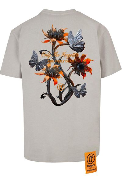 Forgotten Faces Herren Butterfly Flowers Oversize Tee