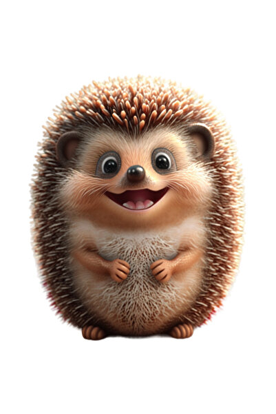 StoryGift Romania Sticker Adeziv 90CM cu Portret Arici Dragut, Fericit, Zamba...