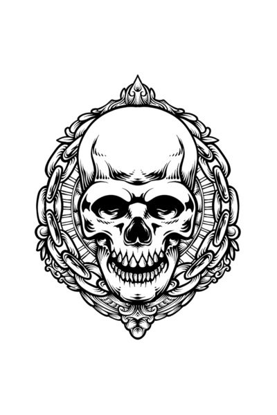 StoryGift Romania Sticker Autocolant 70CM Cu Craniu, Lant, Rama, Decoratiuni,...