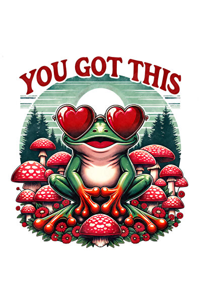 StoryGift Romania Sticker Adeziv 90CM cu mesajul "You got this", broscuta ves...