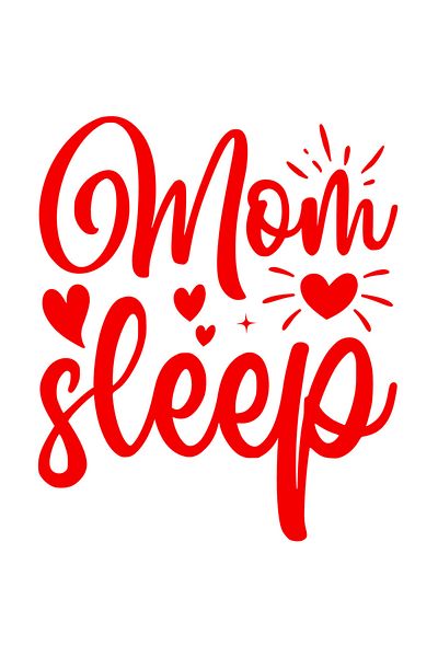 StoryGift Romania Sticker Eticheta 50CM Exterior cu inimioare si textul in limba engleza "Mom sleep" - somnul ma