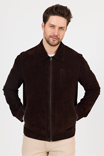 Orkır collection Kahverengi Hakiki Oğlak Derisi Süet Çift Taraflı Viyana Erke...