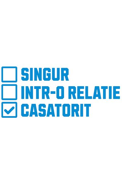 StoryGift Romania Sticker Autocolant 70CM cu Design Tip Grila Optiune Bifata Text Simgur Intr-o Relatie Casatori
