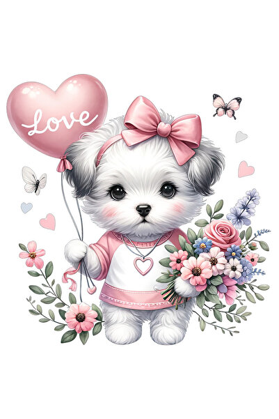 StoryGift Romania Sticker Autocolant 70CM cu un catelus blanos, ilustratie, t...