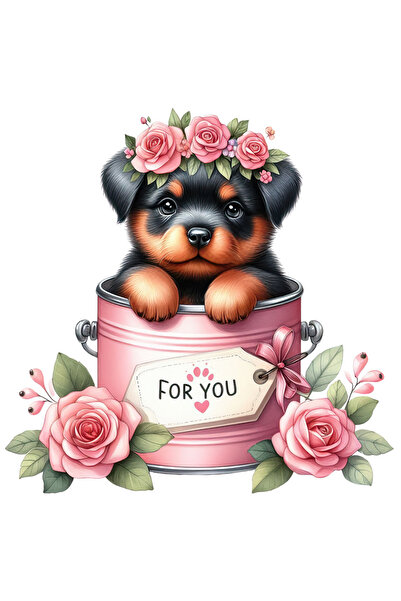 StoryGift Romania Sticker Autocolant 70CM cu un catelus Rottweiler care iese ...