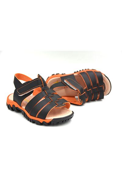 Prego (Arzen) Ortapedi Thermo Non-Slip Sole Velcro Boys Sandals Black