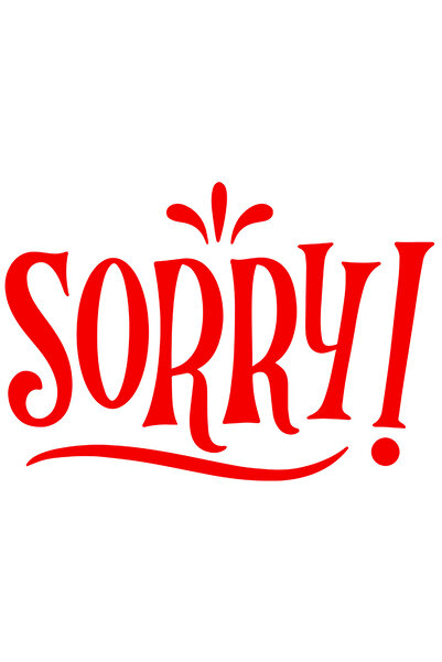 StoryGift Romania Sticker Autocolant 70CM Exterior cu textul in engleza "Sorr...