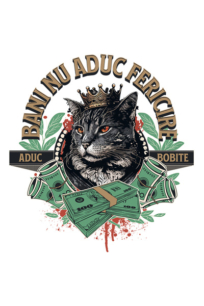 StoryGift Romania Sticker Autocolant 70CM Adeziv bani nu aduc fericire dar ad...