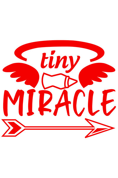StoryGift Romania Sticker Eticheta 50CM Exterior cu textul "Tiny miracle" - m...