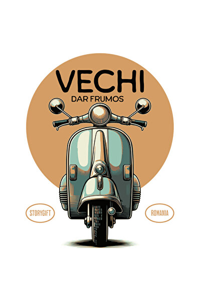 StoryGift Romania Sticker Adeziv 90CM Adeziv vechi, dar frumos scuter vintige clasic motor cu Margini Albe, PVC