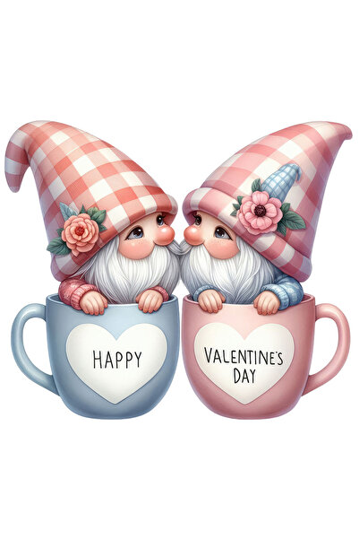 StoryGift Romania Sticker Autocolant 70CM cu doi Gnomi intr-o , indragostiti ...