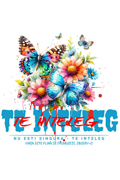 StoryGift Romania Sticker Autocolant 70CM Nu esti Singura - Te Inteleg, Flutu...