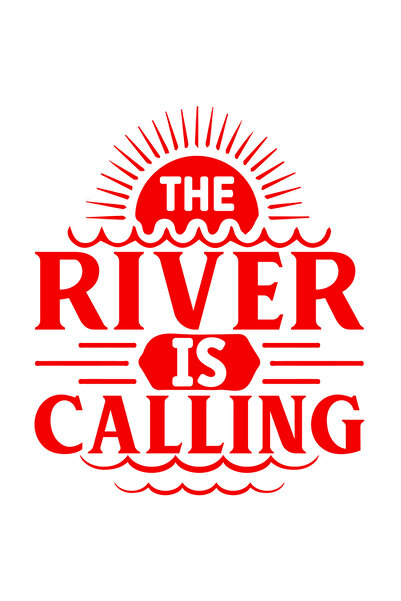 StoryGift Romania Sticker Eticheta 40CM Exterior cu mesajul in engleza "The river is calling" - raul striga , Vi