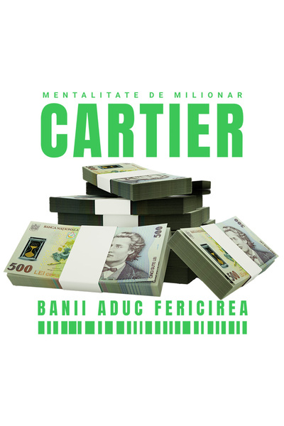 StoryGift Romania Sticker Adeziv 90CM _Cartier_ - Banii Aduc Fericirea cu Mar...