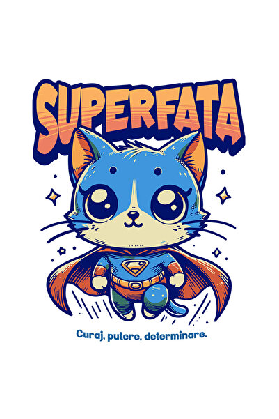 StoryGift Romania Sticker Autocolant 70CM Super Fata, SuperErou, Pisica Zbura...