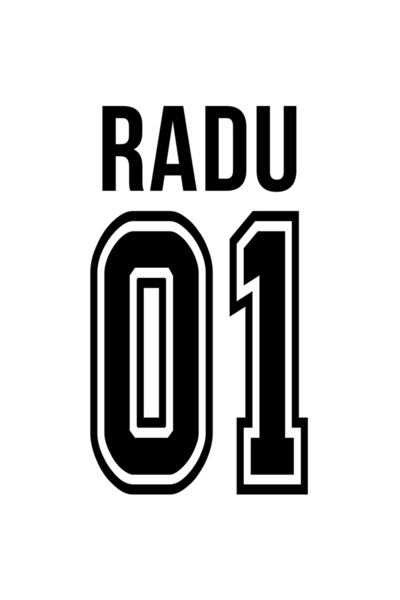 StoryGift Romania Sticker Eticheta 40CM Cu Textul Radu, si Numarul 01, Cel Ma...