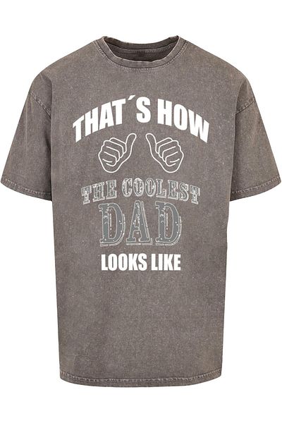 Merchcode Herren Coolest Dad Acid Washed Heavy Oversized Tee
