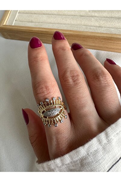 ringbox Çift Renkli Büyük Göz Yüzük