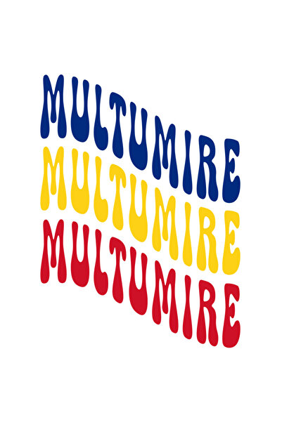 StoryGift Romania Sticker Adeziv 90CM Cuvantul Multumire, in Culorile Steagul...