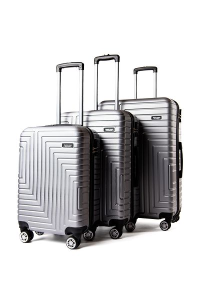 Travel POLO Trolley Set, TRAVEL POLO, ABS, A1005, Grey 3 pieces of suitcases with sizes, S-M-L