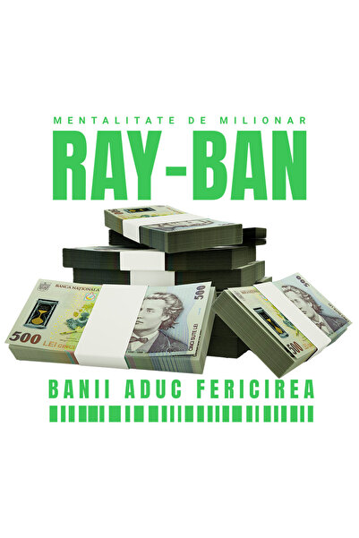 StoryGift Romania Sticker Autocolant 70CM _Ray-Ban_ - Banii Aduc Fericirea cu...