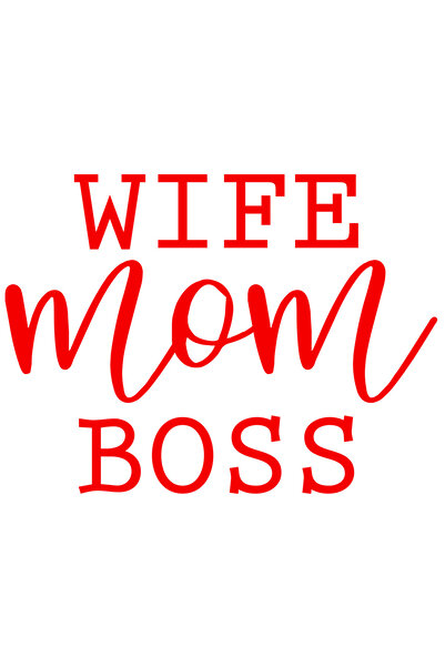 StoryGift Romania Sticker Exterior cu textul in engleza "Wife, mom, boss" - sotie mama sefa/patroana , Vinyl
