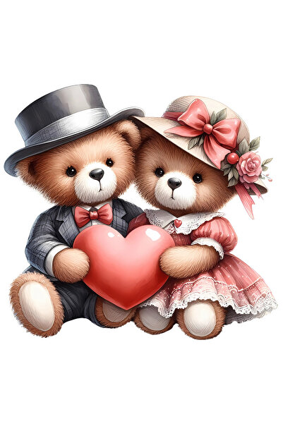 StoryGift Romania Sticker Autocolant 70CM cu 2 ursuleti de plus, ilustratie, ...