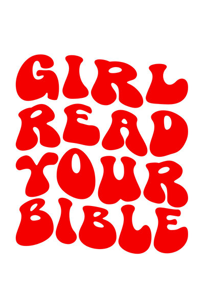 StoryGift Romania Sticker Autocolant 70CM Exterior cu mesajul "Girl, read your Bible" - fata, citeste-ti Biblia