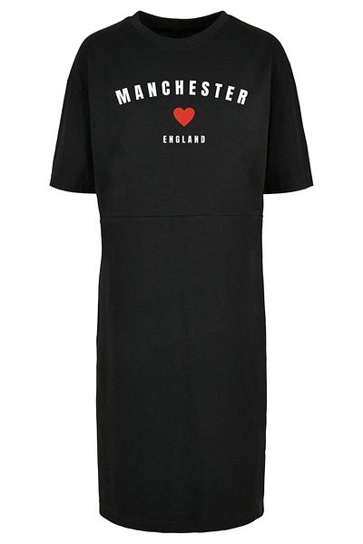 Merchcode Damen Ladies Manchester X Organic Oversized Slit Tee Dress