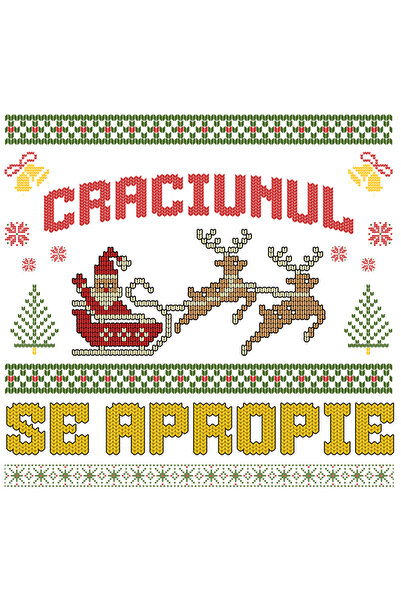 StoryGift Romania Sticker Autocolant 70CM Adeziv craciunul se apropie mos Cra...