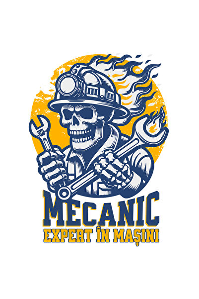 StoryGift Romania Sticker Eticheta 50CM Adeziv mecanic schelete cu casca in flacari expert in masini cu Margini