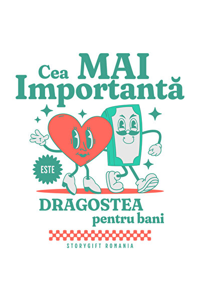 StoryGift Romania Sticker Adeziv 90CM Adeziv dragostea pentru bani cea mai im...