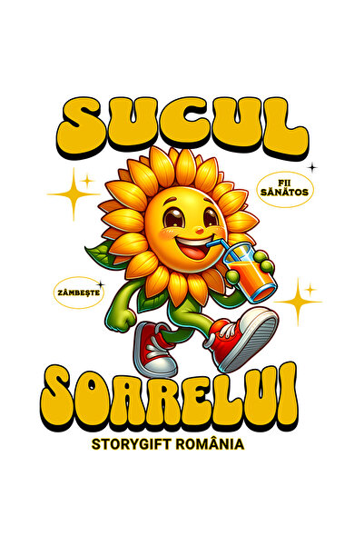 StoryGift Romania Sticker Eticheta 40CM Adeziv Sucul soarelui! floarea soarel...