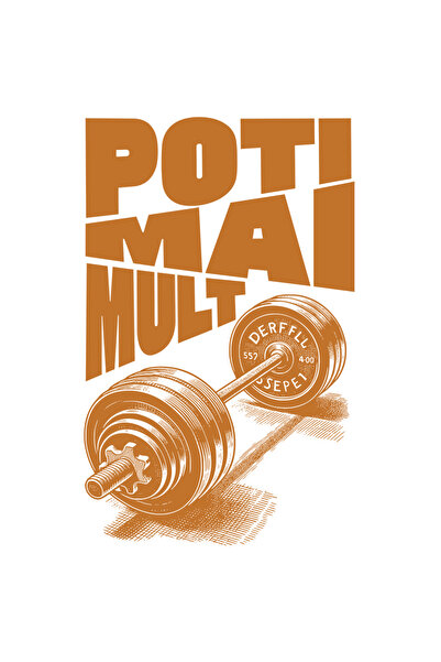 StoryGift Romania Sticker Eticheta 40CM Adeziv Bara cu greutati motivational poti mai mult cu Margini Albe, PVC