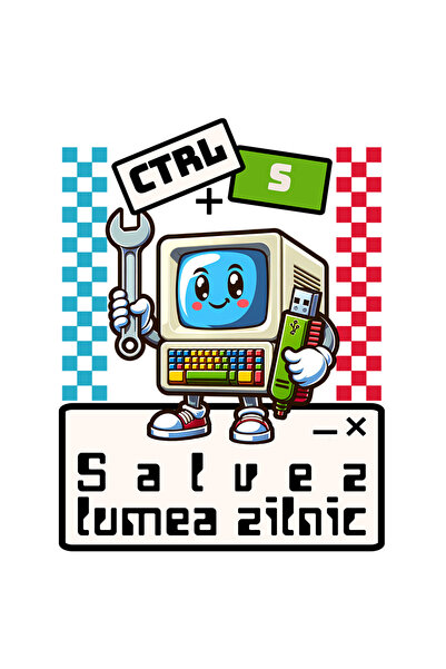 StoryGift Romania Sticker Adeziv Calculator Vesel Text Ctrl S Salvez Lumea Zi...